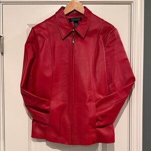 Dialogue Red Leather Jacket